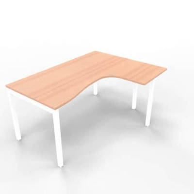 Scrivania Practika P3 dx gamba a ponte - struttura bianca - 160x120xH.75 cm