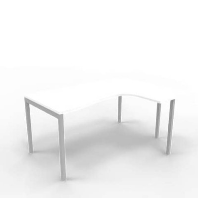 Scrivania Practika P3 dx gamba a ponte - struttura argento - 160x120xH.75 cm