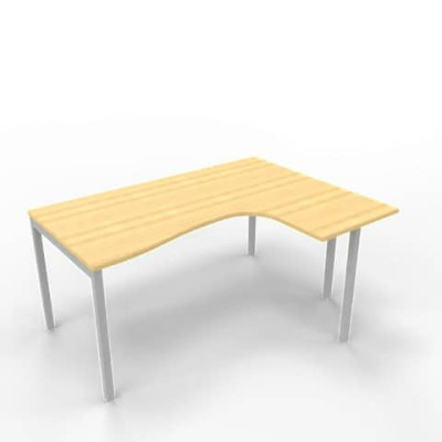 Scrivania Practika P3 dx gamba a ponte - struttura argento - 160x120xH.75 cm