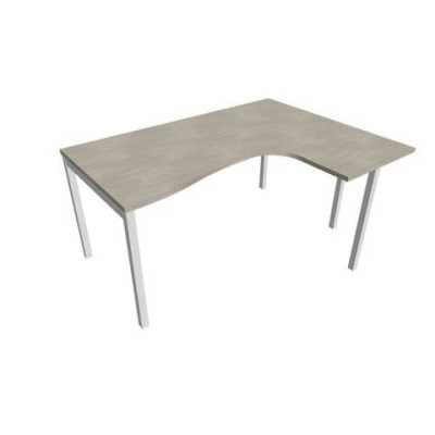 Scrivania Practika P3 dx gamba a ponte - struttura argento - 160x120xH.75 cm