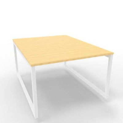 Bench postazione doppia gambe ad anello in acciaio bianco 120x160xH.75 cm