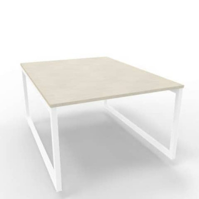 Bench postazione doppia gambe ad anello in acciaio bianco 120x160xH.75 cm
