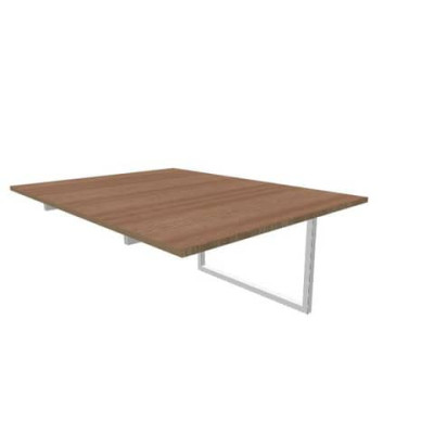 Postazione aggiuntiva doppia gambe ad anello acciaio argento 120x160xH.75 cm