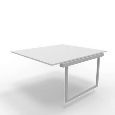 Postazione aggiuntiva doppia gambe ad anello in acciaio argento 140x160xH.75 cm