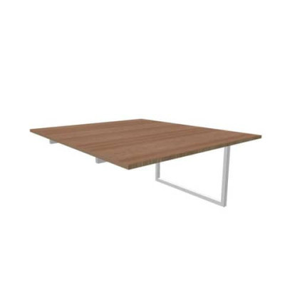 Postazione aggiuntiva doppia gambe ad anello in acciaio argento 140x160xH.75 cm