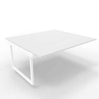 Postazione aggiuntiva doppia gambe ad anello in acciaio bianco 180x160xH.75 cm
