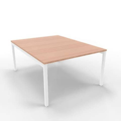 Bench postazione doppia gambe a ponte in acciaio bianco 120x160xH.75 cm