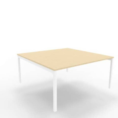 Bench postazione doppia gambe a ponte in acciaio bianco 160x160xH.75 cm