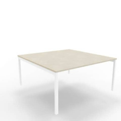 Bench postazione doppia gambe a ponte in acciaio bianco 160x160xH.75 cm