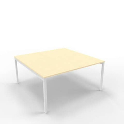 Bench postazione doppia gambe a ponte in acciaio argento 160x160xH.75 cm