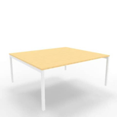 Bench postazione doppia gambe a ponte in acciaio bianco 180x160xH.75 cm