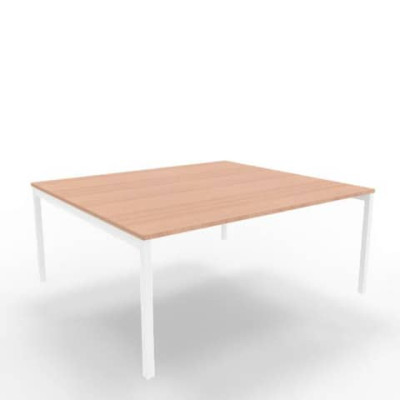 Bench postazione doppia gambe a ponte in acciaio bianco 180x160xH.75 cm