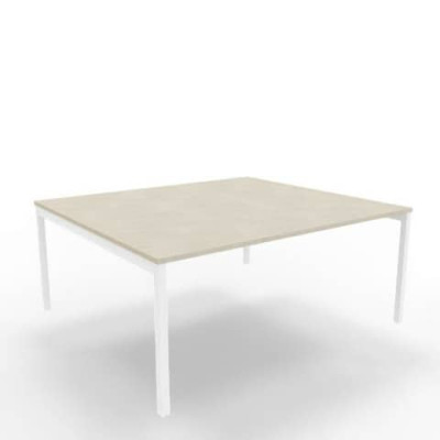 Bench postazione doppia gambe a ponte in acciaio bianco 180x160xH.75 cm