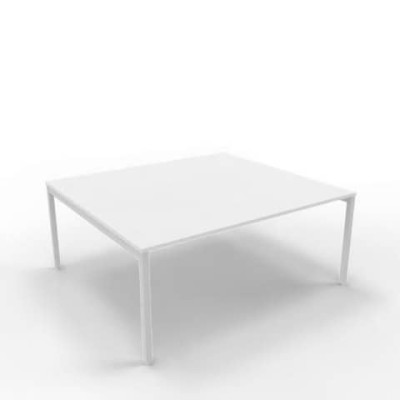 Bench postazione doppia gambe a ponte in acciaio argento 180x160xH.75 cm
