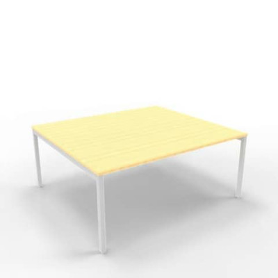 Bench postazione doppia gambe a ponte in acciaio argento 180x160xH.75 cm