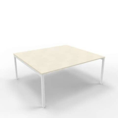 Bench postazione doppia gambe a ponte in acciaio argento 180x160xH.75 cm