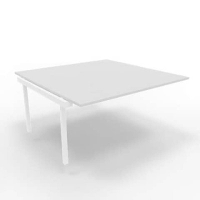 Postazione aggiuntiva doppia gambe a ponte in acciaio bianco 160x160xH.75 cm