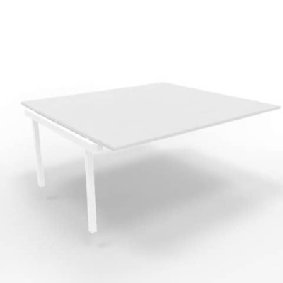 Postazione aggiuntiva doppia gambe a ponte in acciaio bianco 180x160xH.75 cm