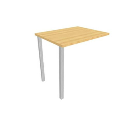 Dattilo sospeso per scrivania gambe sez.  quadrata in acciaio argento 80x60xH.75 cm