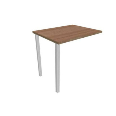 Dattilo sospeso per scrivania gambe sez.  quadrata in acciaio argento 80x60xH.75 cm