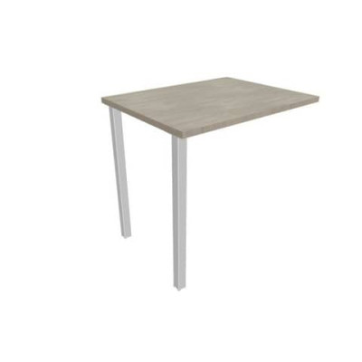 Dattilo sospeso per scrivania gambe sez.  quadrata in acciaio argento 80x60xH.75 cm