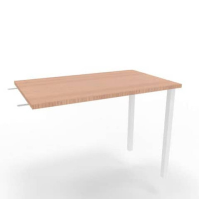 Dattilo sospeso per scrivania gambe sez.  quadrata in acciaio bianco 100xx60xH.75 cm