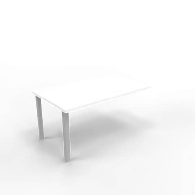 Dattilo sospeso per scrivania gambe sez.  quadrata in acciaio argento 100xx60xH.75 cm