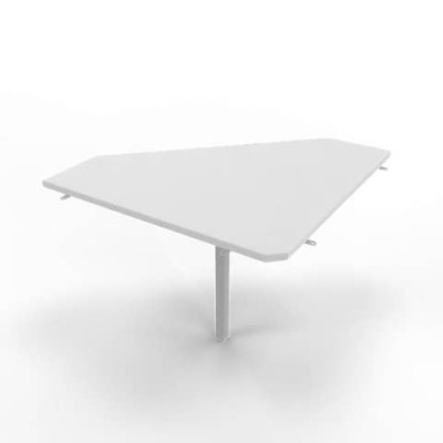 Raccordo 90° Practika P4 con gamba in acciaio argento 84x84xH.75 cm