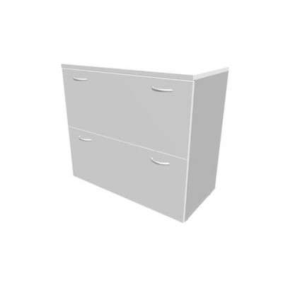 Armadio base con due classificatori estraibili scocca argento 90x45xH.81,5 cm