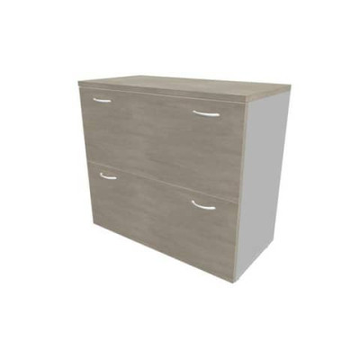 Armadio base con due classificatori estraibili scocca argento 90x45xH.81,5 cm