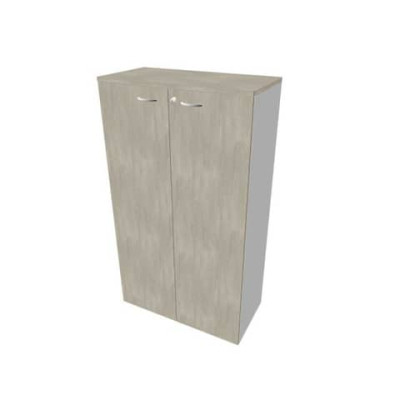 Armadio con ante battenti scocca argento 90x45xH.160 cm