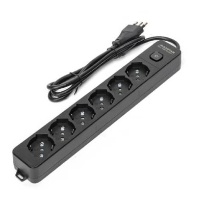 Multipresa con interruttore 16A nero