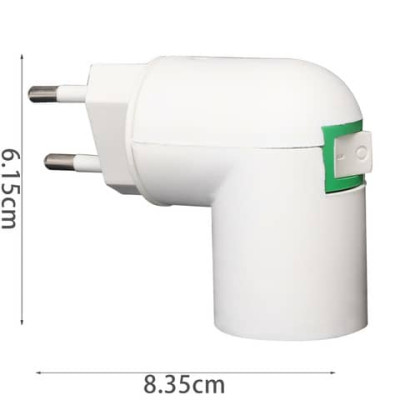 Portalampada E14 a spina con interruttore Aigostar bianco 214326