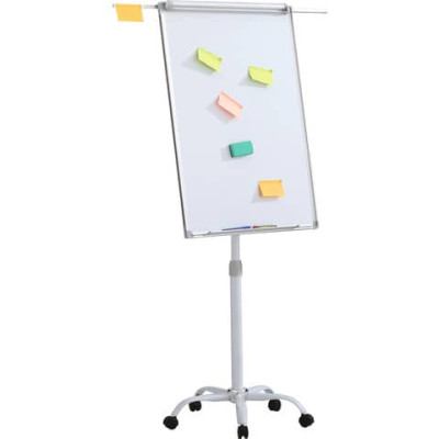 Lavagna magnetica cancellabile a secco con fogli mobili, cornice in alluminio e cavalletto Office Products 70x100 cm