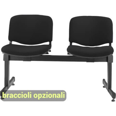 Panca 2 posti collettività Dado D52P - rivestimento ignifugo