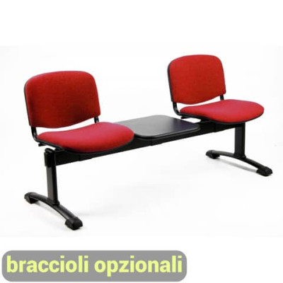 Panca 2 posti collettività Dado D52PT con tavolino - rivestimento eco