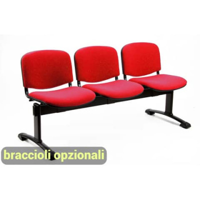 Panca 3 posti collettività Dado D53P - rivestimento ignifugo