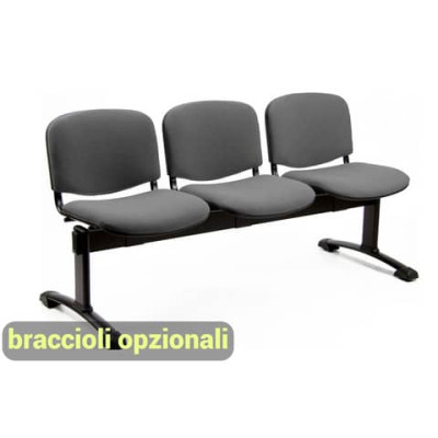 Panca 3 posti collettività Dado D53P - rivestimento ignifugo