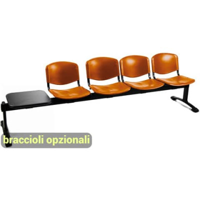 Panca 4 posti collettività Dado D54PT con tavolino - rivestimento eco
