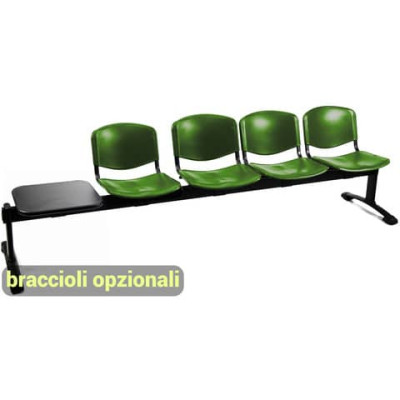 Panca 4 posti collettività Dado D54PT con tavolino - rivestimento eco
