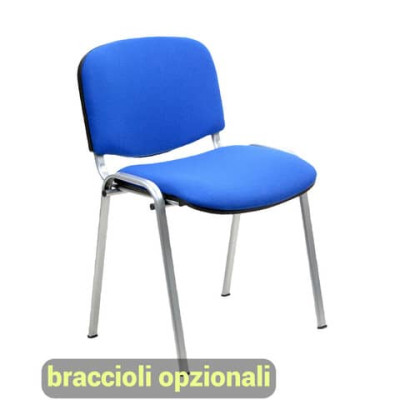 Sedia visitatore 4 gambe Unisit Dado D5C acciaio cromato rivestimento eco