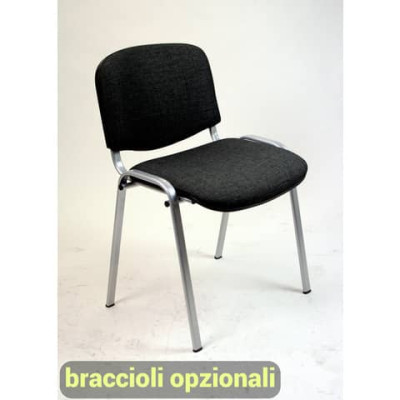 Sedia visitatore 4 gambe Unisit Dado D5C acciaio cromato rivestimento eco