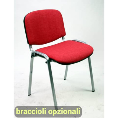 Sedia visitatore 4 gambe Unisit Dado D5C acciaio cromato rivestimento eco