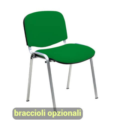 Sedia visitatore 4 gambe Unisit Dado D5C acciaio cromato rivestimento eco