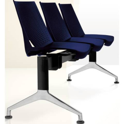 Panca 3 posti collettività Strike SK3PT con tavolino - schienale fisso - PPL