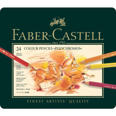 Matite colorate permanenti Faber Castell Polychromos mina 3,8 mm colori assortiti