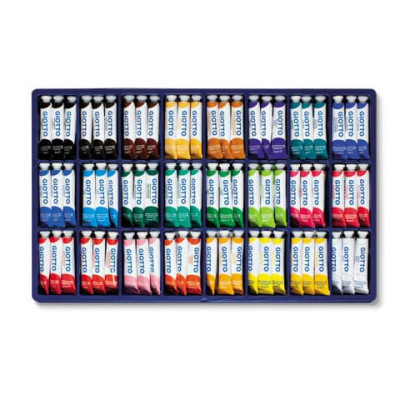 Tempera Giotto Extra ultrafine in tubetto 12 ml - in vetrinetta da 144 colori assortiti - F35250000