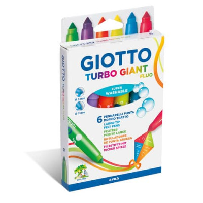 Pennarelli Giotto Turbo Giant in conf. 6 colori Fluo assortiti F433000