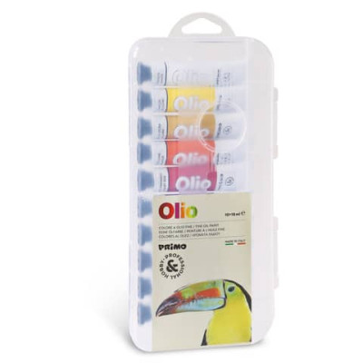 Colore a olio fine Primo in tubetto 18 ml - conf. da 10 colori assortiti 425TO10P