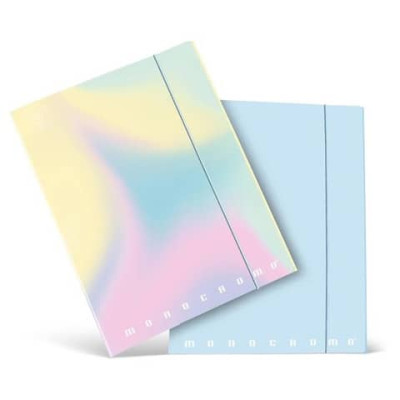 Cartella a 3 lembi con elastico PIGNA Monocromo Pastel in cartoncino con dorso 1,2 cm 26x34,5 cm assortiti - 02299023L